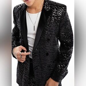 Elegant Black Velvet Blazer/ pants
